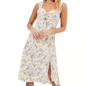 ASTR the Label Purple Floral Cottagecore Midi Dress
